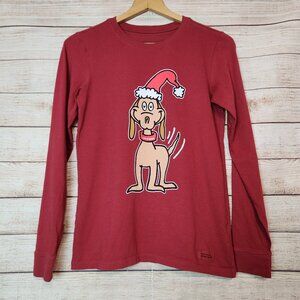 Life Is Good Dr Seuss Crusher Tee T-Shirt Max Christmas Holiday Red Men's XS